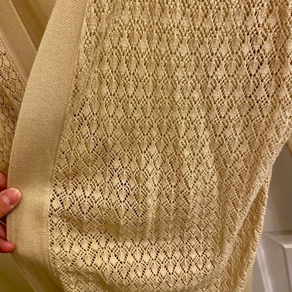 LOFT LIGHTWEIGHT BEIGE CARDIGAN SIZE LARGE GREAT LAYERING PIECE EUC - Picture 6 of 10
